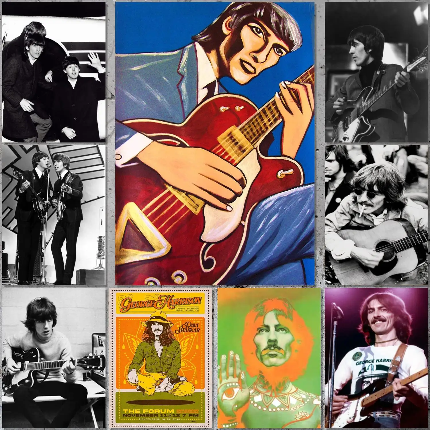 Musical Instrument Poster - George Harrison klasik Rock Star Band