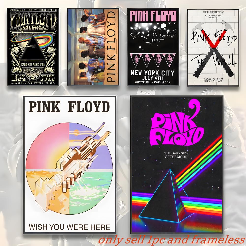 Musical Instrument Poster - Ünlü Klasik Rock Grubu Pink Floyd-B