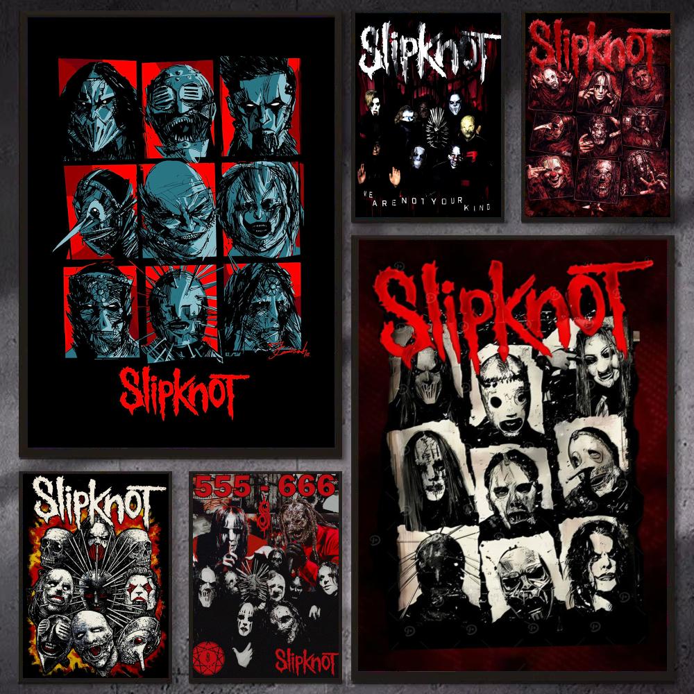 Musical Instrument Poster - Band S-Slipknot Rock Posteri Modern Estetik