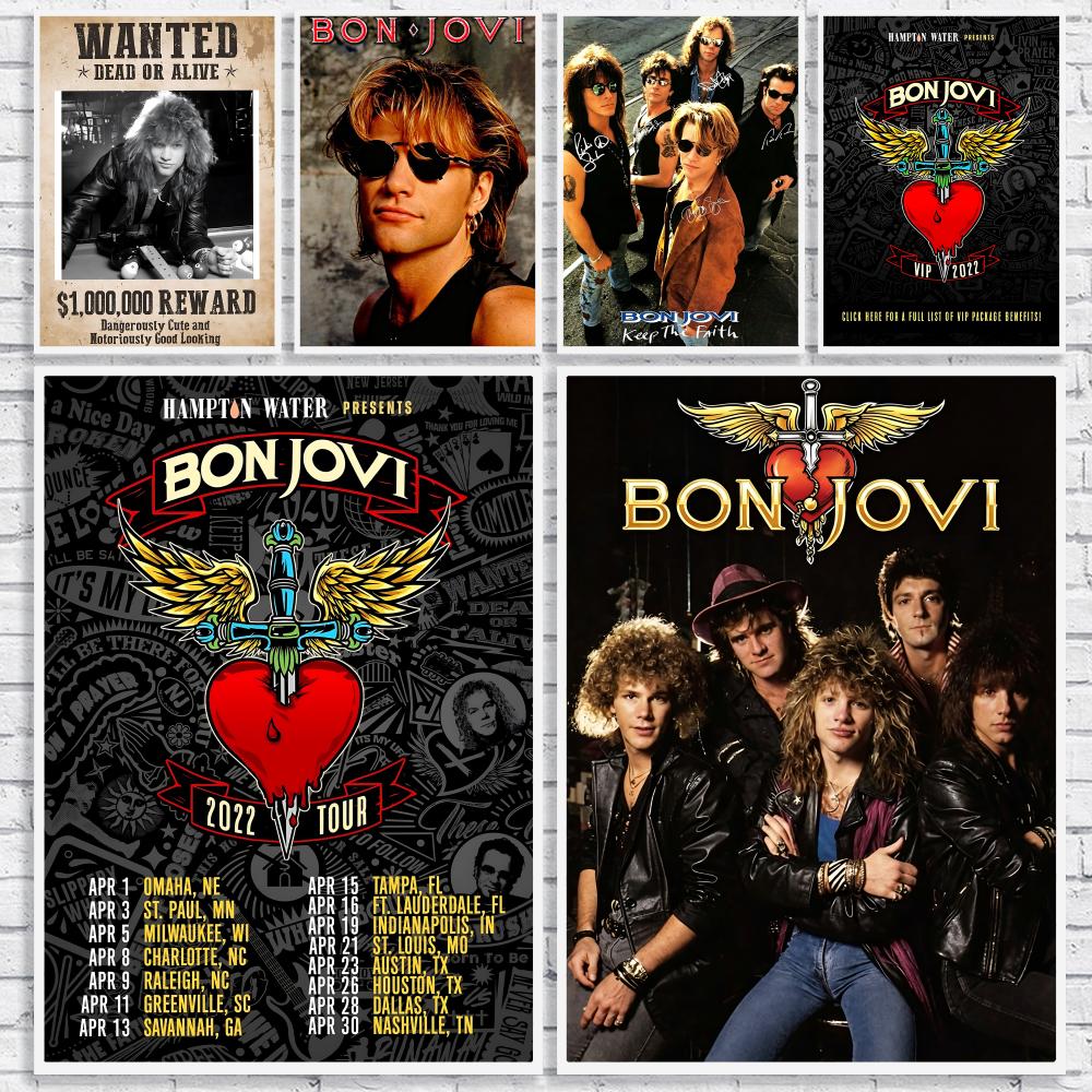 Musical Instrument Poster - Rock Band B-Bon Jovi Posteri Çok