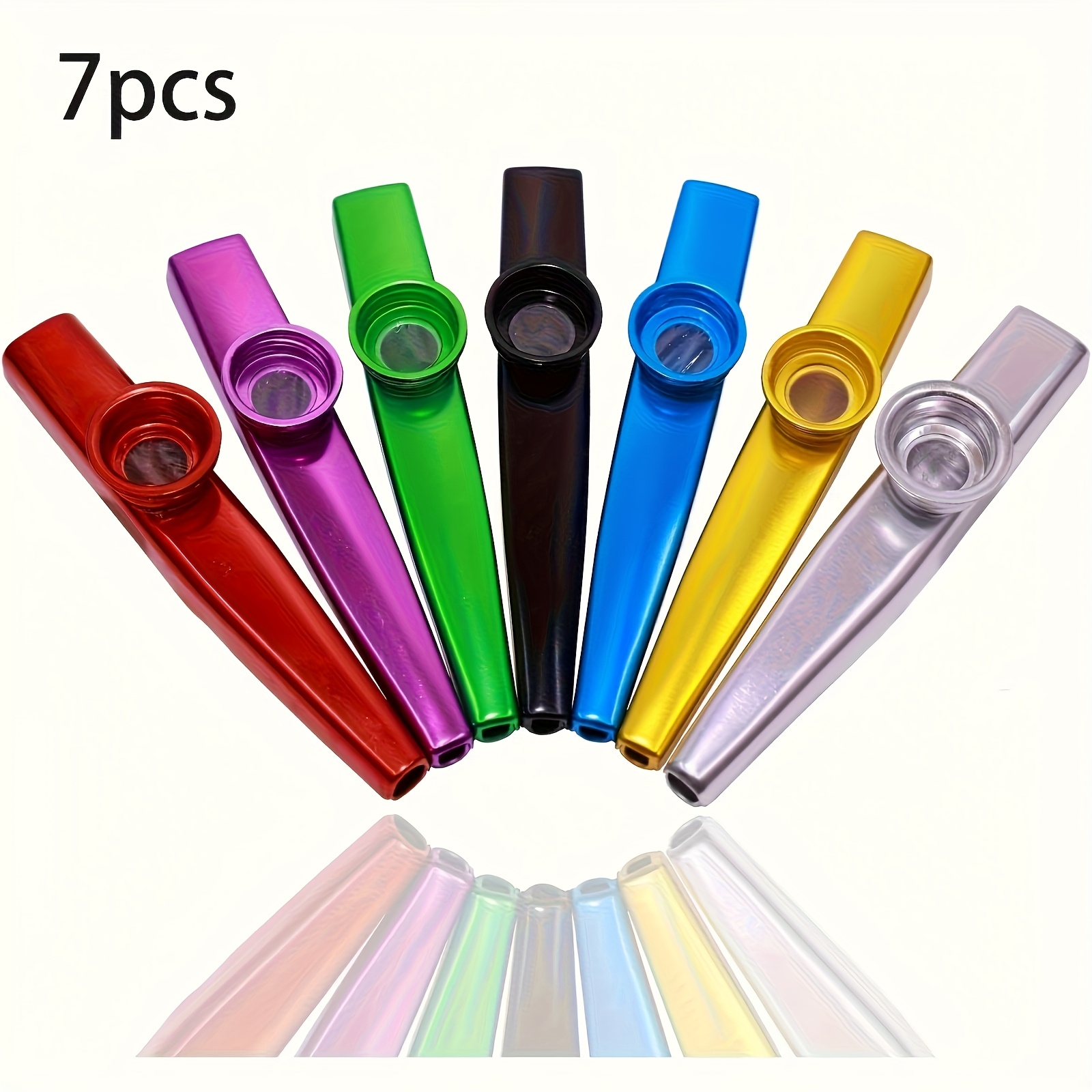 Musical Instrument Art - 7 adet Metal Kazoos Basit Tasarım