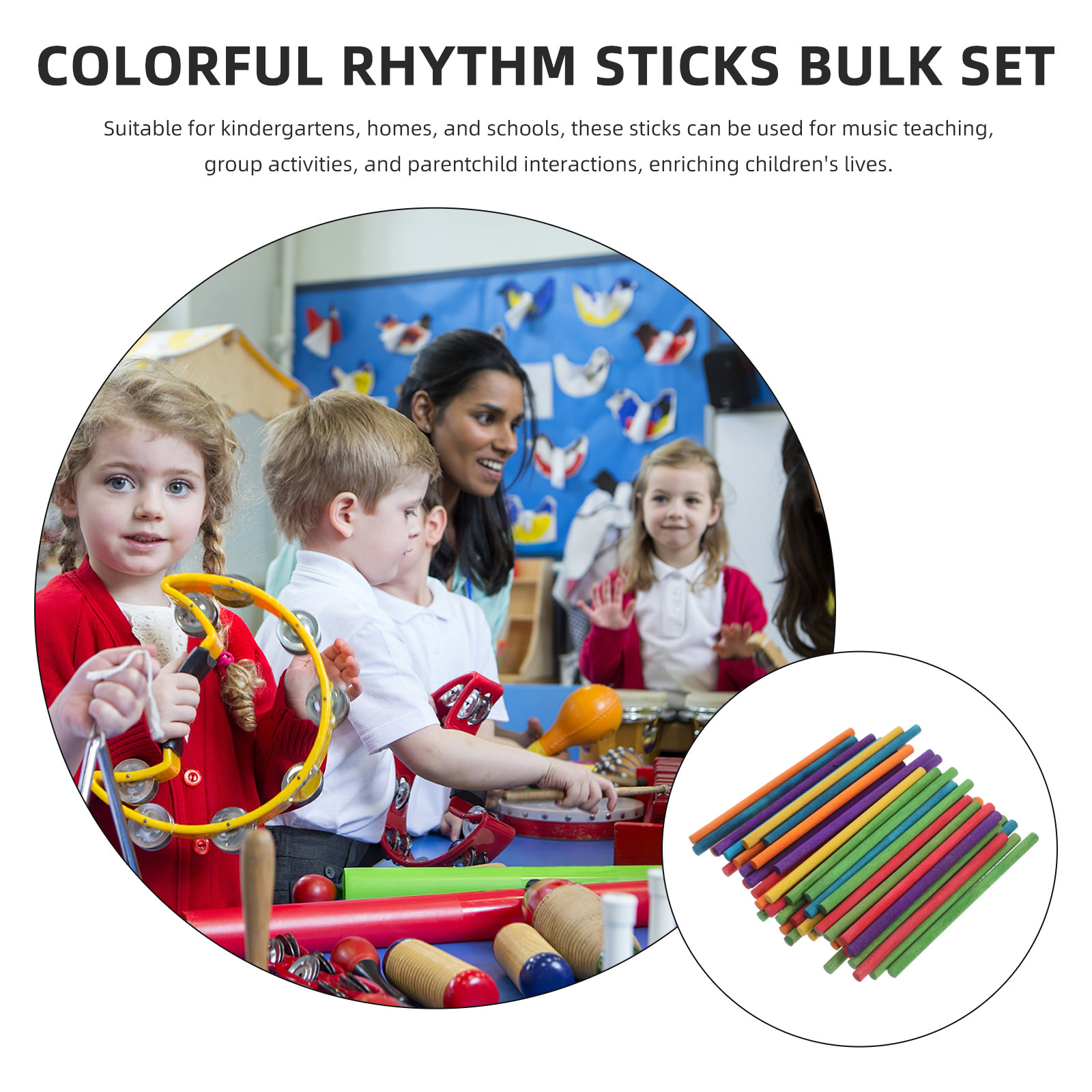 50 adet ritim çubukları çocukl - Musical Instrument For Toddlers incelemesi ve fiyatı